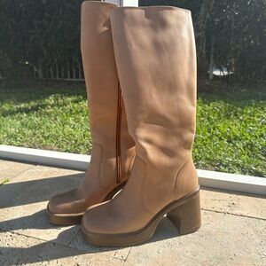 Steve Madden Fanatik Brown Tan Heeled Boots